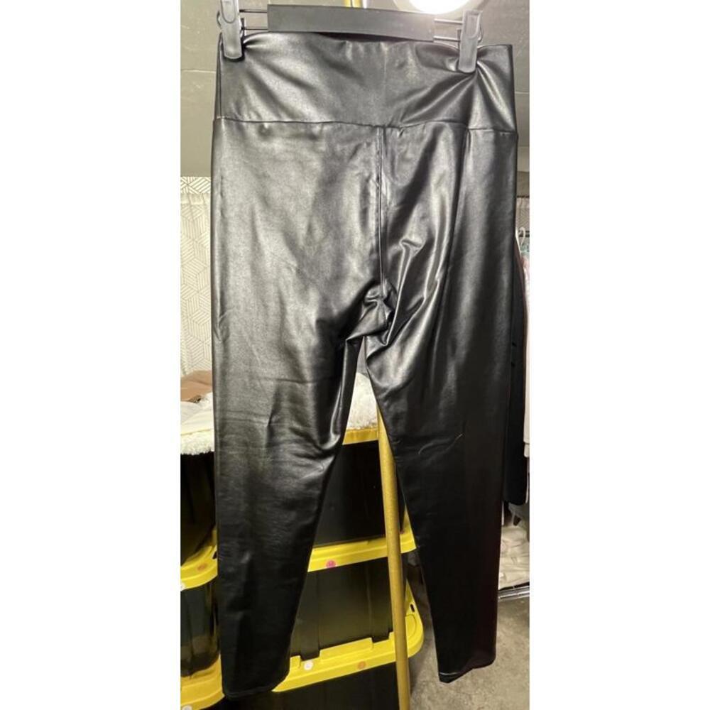 Unbranded Faux Leather High Waist Leggings Women Sz M Stretch Pant Black Sleek